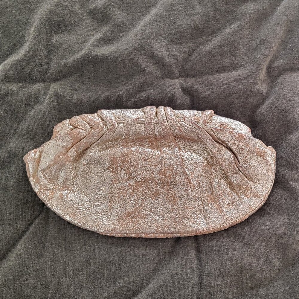 Banana Republic Gold Distressed Leather Clutch - Picture 4 of 4